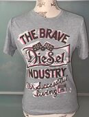 Cooles Diesel T-Shirt in Grau mit Print – Streetwear Style in 24103