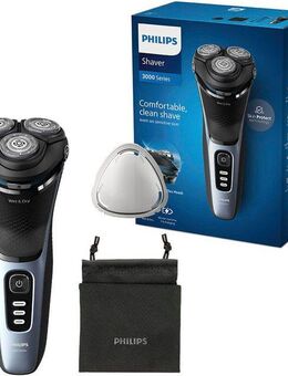 Philips Elektrorasierer Shaver Series 3000 S3243/12, Aufsätze: 1, ausklappbarer Präzisionstrimmer, 5-dimensional bewegl. Flex-Scherköpfe, Schutzkappe und Tasche