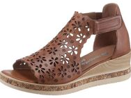 Remonte Keilsandalette, Sommerschuh, Sandale, Keilabsatz, mit floralem Laser-Muster