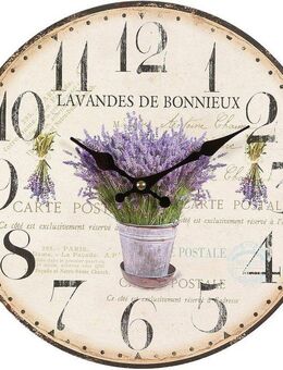 Ambiente Haus Wanduhr Lavendel Wanduhr 28cm