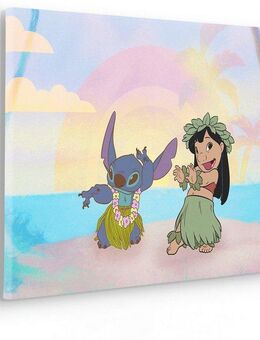 Komar Leinwandbild Lilo and Stitch Dancing - Größe 60 x 40 cm, Disney (1 St), Keilrahmenbild mit Echtholzrahmen, Kinderzimmer