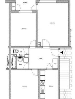 Sanierte 3 Zimmerwohnung mit Balkon - Frankfurt (Main)