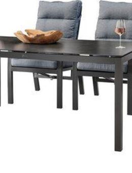 Destiny Garten-Essgruppe GARDA CREMONA, (9-tlg), 4 Hochlehner inkl. Auflagen, 1 Tisch 160x90x74 cm