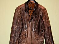 Vintage Herren echt Lederjacke Gr 48 80ger Jahre Kult NoName braun - Borken