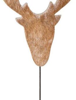 Creativ deco Weihnachtsfigur Weihnachtsdeko (1 St), Hirschkopf mit Fell-Applikationen