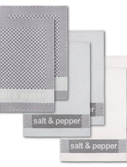 Dyckhoff Geschirrtuch Salt & Pepper, Maße je Tuch ca. 50x70 cm, (Set, 6-tlg), mit drei verschiedenen Motiven