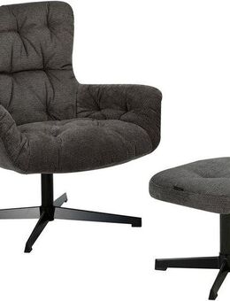 INOSIGN Drehsessel VERGAS Ohrensessel mit Hocker im Set, Relaxsessel mit 360-Grad-Drehfunktion u. Hocker, Web-Stoff