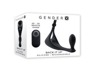 Gender X - Back It Up Vibratorischer Plug und Cockring - Schwarz - Delitzsch