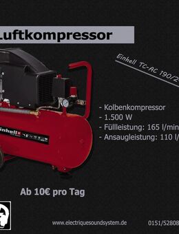 [VERMIETUNG] Einhell Luftkompressor, Luftpumpe, Garten, Sport, Handwerk - Magdeburg