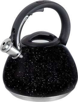 RESTO Kitchenware Wasserkessel Lyra, Flötenkessel 2,7 l mit wärmespeicherndem Boden im Geschenkkarton, Edelstahl (1-tlg), mit ergonomischem, wärmeableitenden Bakelit-Griff