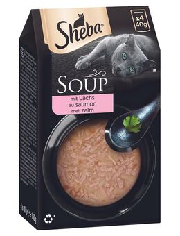 Sparpaket 80 x 40 g Multipack Sheba Classic Soup Frischebeutel - mit Lachs