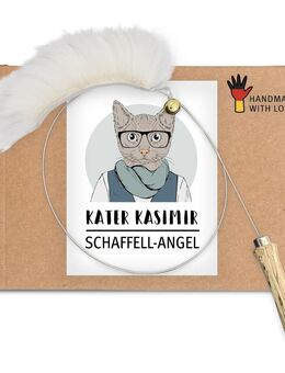 Kater Kasimir Katzenangel mit Schaffell - 1 Stück