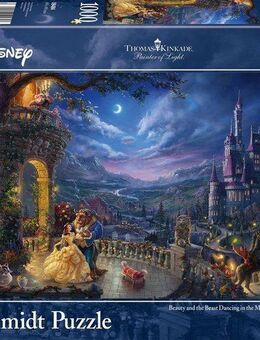 Schmidt Spiele Puzzle Disney Die Schöne und das Biest, Tanz im Mondlicht, 1000 Puzzleteile, Made in Germany