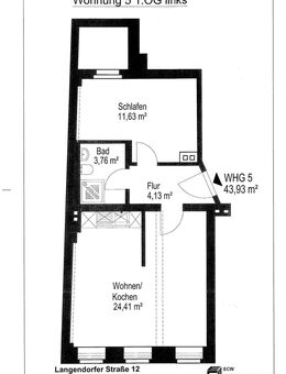 Langendorder Straße 12 - Zweiraumwohnung mit amerikan. Küche - Weißenfels