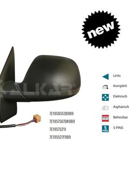 AUSSENSPIEGEL LINKS ELE BEH ASPH VW T5 7H 7E1857507CA 9B9 AB 2010 - Dortmund Wickede