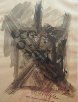Abstraktes Kunstwerk 1973 von A. Stoll - Müllheim Zentrum