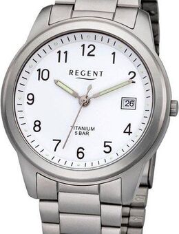 Regent Titanuhr 1197.90.99, Quarzuhr,Armbanduhr,Herrenuhr,Damenuhr,Datum,Titanarmband,Leuchtzeiger