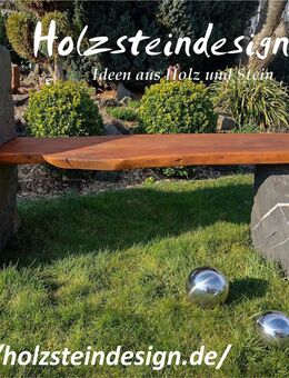 Gartenbank, Bank, Sitz-Gelegenheit aus Schiefer und Holz - Argenthal