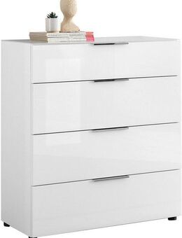 HBZ Kommode Santorin Mehrzweckschrank mit Schubkästen, BxHxT 90x99x40 cm (1 St), Mit 4 Schubkästen mit Softclose, Glasfront und Glasoberboden