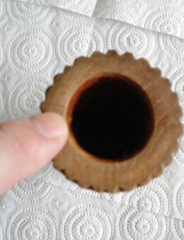 Holz-Vase,gedrechselt,Struktur,Alt,ca. 18 cm hoch - Linnich
