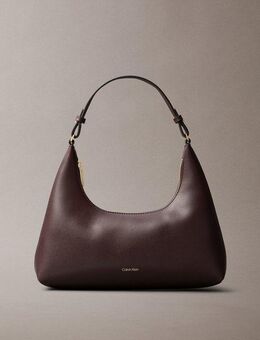 Calvin Klein Schultertasche FOIL LOGO SHOULDER BAG, Henkeltasche, Damen Handtasche, Hobo bag mit Logoschriftzug