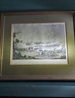 Kupferstich Franzosen kommen über den Rhein 1795 - Düsseldorf