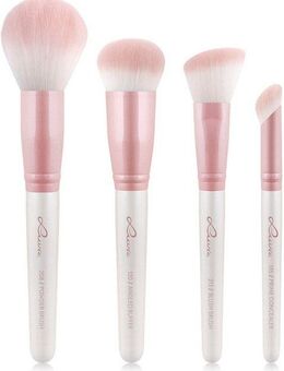 Luvia Cosmetics Kosmetikpinsel-Set Flawless Face, 4 tlg., Nurai-Pinselhaar, vegan und hautfreundlich, verliert keine Haare.
