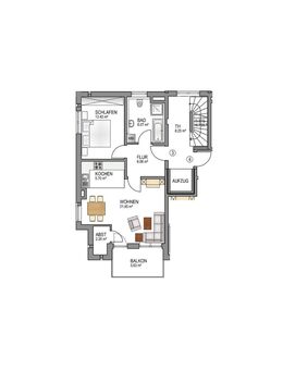 Traumhafte 2-ZKB-Wohnung im 1. OG mit Balkon - NEUBAU - Königsbrunn