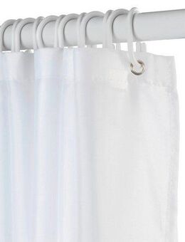 WENKO Duschvorhangstange Luz, Ø 280 mm, ausziehbar, ohne Bohren, geklemmt, Aluminium, Kunststoff, ohne bohren, 70 - 115 cm, aus rostfreiem Aluminium