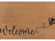 HANSE Home Fußmatte Kokos Bee Welcome, Türmatte, rechteckig, Höhe: 15 mm, Kokos, Schmutzfangmatte, Outdoor, Rutschfest, Innen, Kokosmatte, Flur