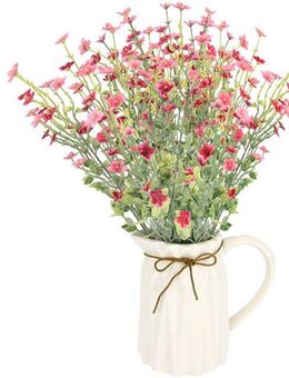 Kunstblume Blütenbusch, I.GE.A., Höhe 43 cm, Im Keramik-Krug mit Schleife