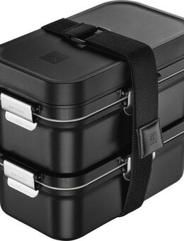 Zwilling Lunchbox Fresh & Save, Kunststoff, (Set, 7-tlg., 2 Lunchboxen, 2 Saucenboxen, 2 Trenneinsätze, inkl. Besteck), Vakuum Lunch Box to Go, Modulares Boxensystem