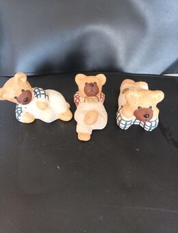 3 Liegende Bären Gruppe Keramik 13cm Lang 7cm breit 9cm hoch - Essen