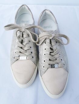 Ara Sneaker Freizeit Schnürer taupe Gr. 39 / 6 Echtleder - wie neu - Recklinghausen