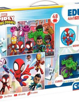 Clementoni® Puzzle Edukit, 4n1, Spidey und seine Freunde, 78 Puzzleteile, Made in Europe