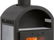 JUSTUS Kaminofen »Vegas« Specksteinkeramik, Korpus Stahl Schwarz, 6 kW, Zeitbrand, Tee- und Holzfach