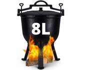 BBQ Dutch Oven Eintopf handgefertigt mit Füße ca. 8l für Lagerfeuer Grillen Set253232 - Wuppertal