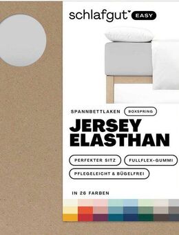 Schlafgut Spannbettlaken EASY Jersey Elasthan Boxspring, Jersey, Gummizug: rundum, (1 Stück), MADE IN GREEN by OEKO-TEX®