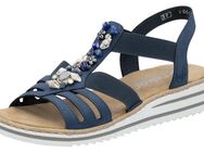 Rieker Riemchensandale, Sommerschuh, Sandalette, Keilabsatz, mit sommerlicher Verzierung