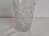 Schwere Glas Kristall Vase ca. 23cm hoch Öffnung ca. 14cm - Essen