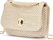 Vivance Umhängetasche Minibag, Handtasche, Henkeltasche, Bast-Optik, Crossbody Bag VEGAN