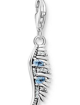 THOMAS SABO Charm-Einhänger Phönix Feder mit blauen Steinen, 1905-644-1, mit Zirkonia (synth)