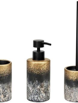 WENKO Badaccessoire-Set Lacona, Set, 3 tlg., bestehend aus Seifenspender, WC-Garnitur, Zahnputzbecher aus Beton