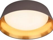 my home Deckenleuchte Josie, LED fest integriert, Warmweiß, Schirm taupe und innen goldfarbig, Ø 45cm, 3000 K, 2000 Lm, warmweiß