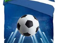 good morning Kinderbettwäsche Goal, Renforcé, 2 teilig, Baumwolle, 135x200, Reißverschluss, Wendeoptik, Kind, Junge, Fußball