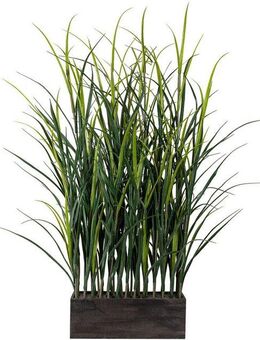Kunstpflanze Kunststoffgras Raumteiler Gras, Creativ green, Höhe 90 cm, im Holzkasten