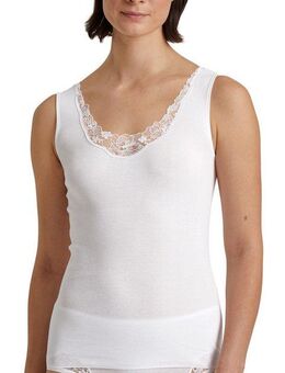 CALIDA Unterhemd Cotton Desire Spitze, atmungsaktiv, Feinripp-Qualität, weich, Blumenstickerei