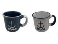 Toller Kaffeebecher "Moin mit Anker" – Maritimes Design Hösti Becher, blau oder weiß - Hamburg