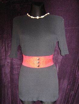 Klassisch * edel * Original VINTAGE * Ripp- Optik * Bodycon * Long * T- Shirt * Gr. 36- 38, 40/ S- M * schwarz * Gothic * - Riedlingen