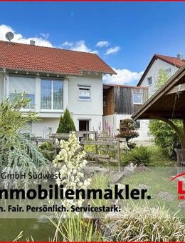 Tolles Einfamilienhaus mit Einbauküche, Gartenhaus und idyllischem Teich - in begehrter Lage am Bach - Meßkirch